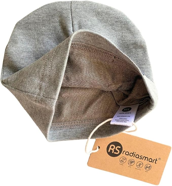 Radia Smart® Newborn E M F Protection Beanie Unisex Boy or Girl, Infant Beanie, Support Digital Health Wellbeing Beanie, Reduce Wireless Energy Concern for Babies Grey