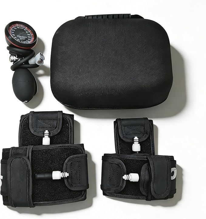 BFR Training System Blood Flow Restriction Bands Complete Arm Package for Legs Occlusion Training Compact Carrying Case (Full Set)