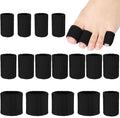 Blulu 16 Pcs Toe Cushion Tube Sleeves Soft Gel Corn Pad Protectors for Cushions Corns, Blisters, Calluses, Toes and Fingers(Black)