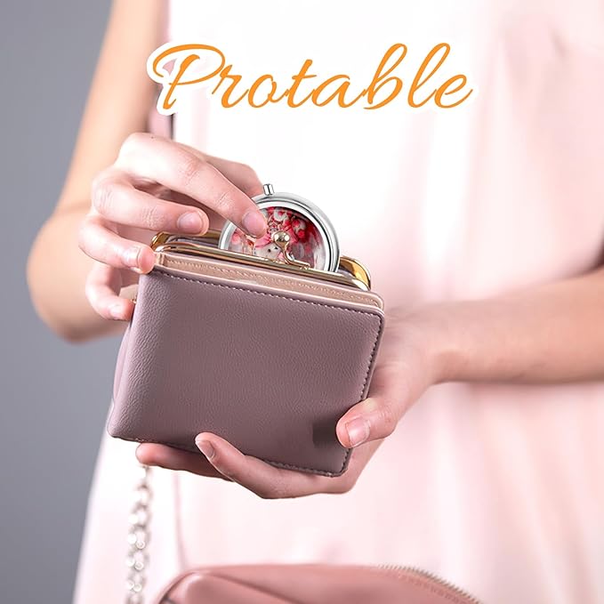 Pill Box Cute Small Pill Box for Purse & Pocket Medicine Organizer Travel Pillbox Waterproof Pills Cases Metal Pills Container Holder for Vitamins, Fish Oil, Supplements (Pink)