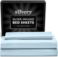 Silvery Silver Infused Bed Sheets Set - Ultra-Soft Temperature-Regulating Fabric with Self-Cleaning Technology™ That Stays Fresh 3X Longer for Hygienic Sleep