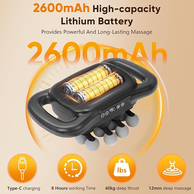 16 Head Massage Gun, Handheld Electric Interchangeable Massage,Deep Tissue Relief with 9 Modes,Quiet Percussion Massager for Neck/Back/Leg Pain, Muscle Massager for Athletes Office Workers