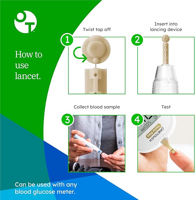 OneTouch Ultra Soft 2 Lancets | Fine 30G Lancets for Blood Testing | Compatible with Most Lancing Devices | Diabetic Lancets for Blood Glucose Monitor Kit, 1 Box (100 Lancets)