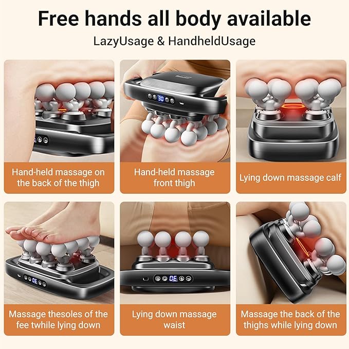 Gurui Massage Guns Deep Tissue, Neck Massager with 16 Heads, 16-Head Massage Gun Set for Deep Tissue and Back, Shoulders, Legs, Pain Relief
