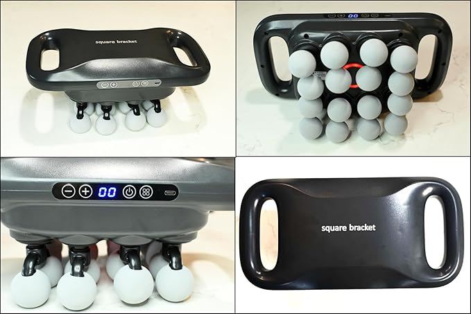 Square Bracket's Professional 10-Head Massage Gun, Deep Tissue & Muscle Recovery, Pain Relief, Whole Body Relax, Certified 2026 Model, Gray