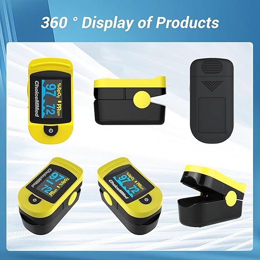 ChoiceMMed C20 Pulse Oximeter - Fingertip Pulse Oximeter Blood Oxygen Saturation Monitor - Large OLED Screen SPO2 Monitor with Lanyard and Carrying Case