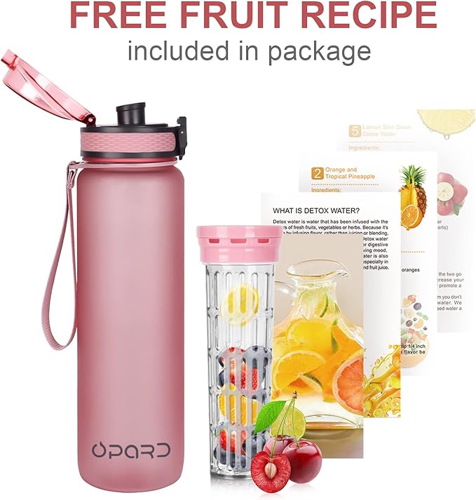 Opard 30oz/32oz Sports Water Bottle with Leak Proof Flip Top Lid BPA Free Tritan Reusable Plastic for Gym and Outdoor, Travel Water Bottle