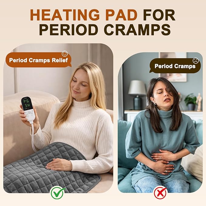 Heating Pad for Back & Period Cramps – 35"x20" King Size, Fsa Eligible Items Hsa, Heating Pads for Shoulder Neck Knee Arms Legs, Dry/Moist Heat, Auto Off, Washable, Birthday Gifts for Women & Men
