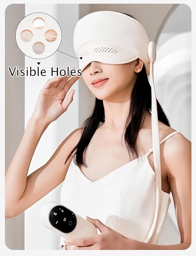 Head and Eye Massager, Rechargeable Air Bag Massager for Deep Relaxation & Stress Relief, Eye Mask with Heat Gifts for Women/Men/Mom/Dad