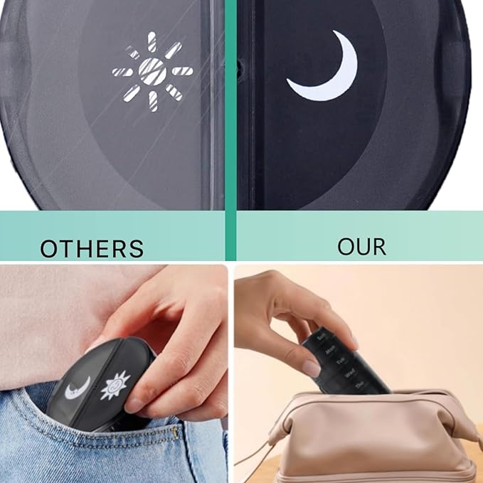 Large Weekly Pill Organizer 2 Times a Day, Vitamin Box, Convenient and Easy to Use, X-Large Pop-Out Compartments, Daily Pill Box AM PM Pill Case for Medicine/Vitamin/Fish Oil/Supplements (Black)