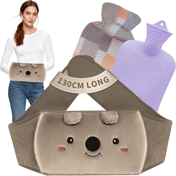 Hot Water Bag,Hot Water Bottle Rubber Warm Water Bag Pouch with Soft Waist Cover for Neck and Shoulder, Back,Hand, Legs, Waist Warm