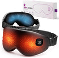 100% Silk Wireless Heated Eye Mask with Cooling - 3 Heat Settings, for Dry Eyes, Puffiness & Dark Circles - Adjustable, Washable, Travel-Friendly (Black)