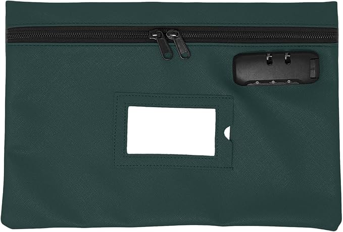 Medicine Bag with Lock | 12x8 Inch Medication Storage Case | Pills Locking Zipper Organizer (Green)