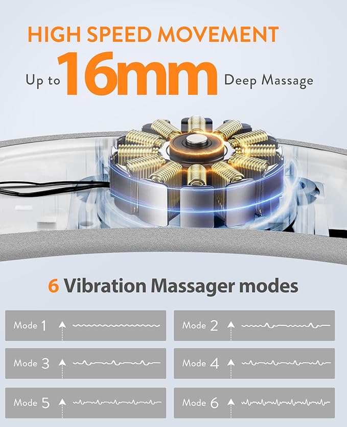 Portable Cordless Menstrual Heating Pad with 6 Heat Levels and 6 Massage Modes, Heating Pad for Period Cramps, 3s Fast Heating Gift for Women and Girl(Black)