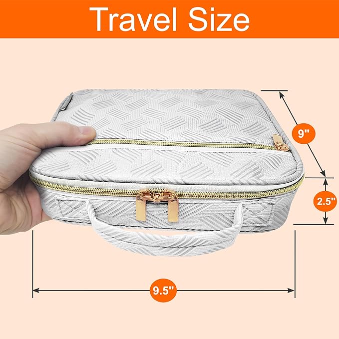 Medium Travel Pill Bottle Organizer, Slim Medicine Bag, Carrier for Medications and Medical Supplies - Jacquard Gray