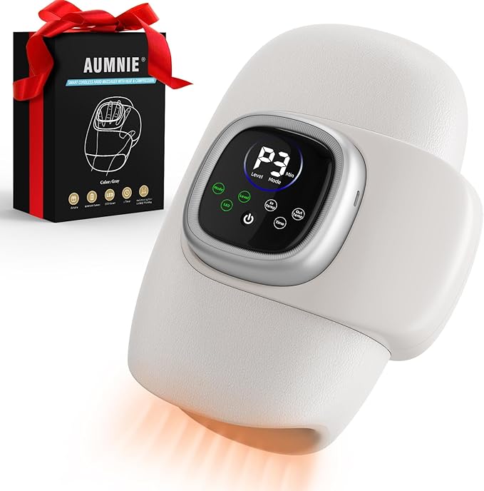 Hand Massager with Heat and Compression: 2026 Upgraded Cordless Full-Hand Wrist Fingers Massage for Arthritis Carpal Tunnel, Heat-Backed, 4000mAh Extended Battery, Birthday Gifts for Women Men