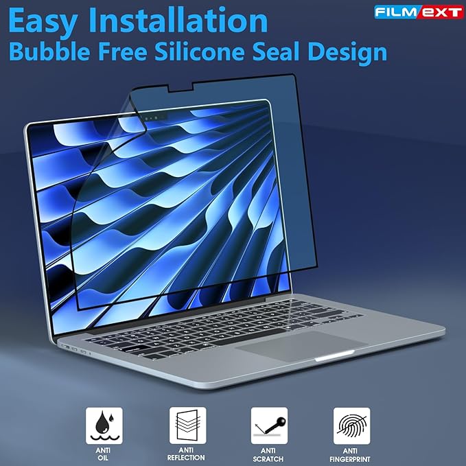 FILMEXT Macbook Air 15 inch Screen Protector (2026-2023, M5 M4 M3 M2) Mddel A2941 A3114 A3241, Anti-Glare Anti-Blue Light Filter Bubble Free Eye Protection Macbook Air 15.3"