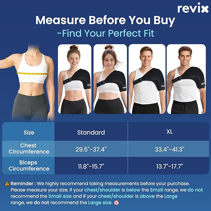 REVIX XL Shoulder Ice Pack for Rotator Cuff and Arm, Reusable Large Cold Gel Wrap with Extra Removable Coldfocus, 30-Minute Lasting Cooling, Flexible Fit for Recovery, Workout Relief & Daily Comfort
