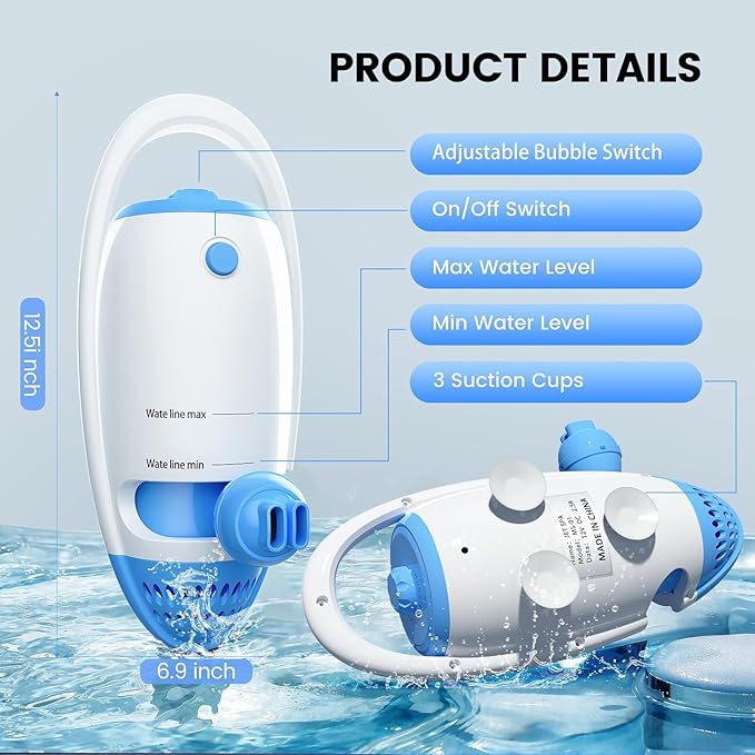 Bath Jet Spa, Bath Jet/Bubble Maker Mode, Bathtub Spa Machine Creates Soothing Bubbles and Massage, Bathtub Accessories for Relaxing Home Daily Use