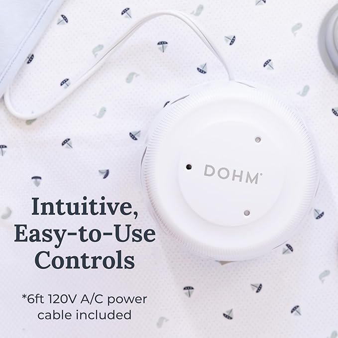 Yogasleep Dohm UNO White Noise Sound Machine (White) With Real Fan Inside for Non-Looping White Noise, For Travel, Office Privacy, Meditation, Sleep Aid For Adults & Baby, Registry Gift