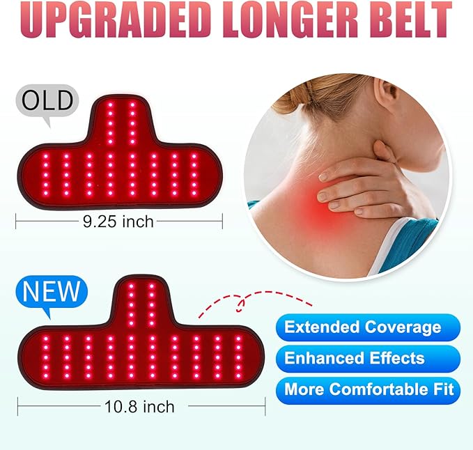 Red Light Therapy for Neck & Wrist, Rechargeable 5000mAh Battery Infrared Red Light Therapy Belt for Body, Portable Near Infrared Neck Wrap for Home and Office