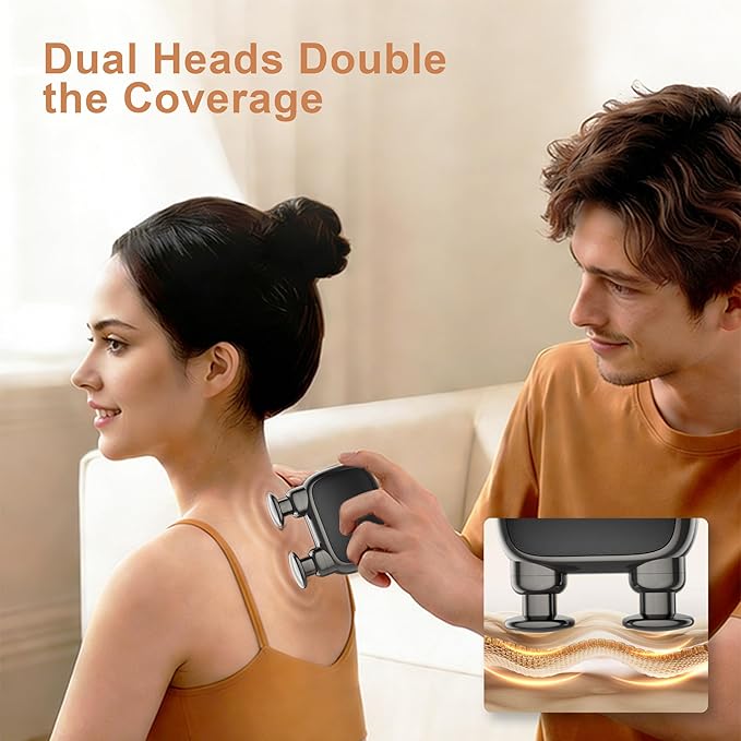 Massage Gun Pocket, Powerful Mini Massage Gun Brushless Motor - Deep Tissue Portable Handheld Massager for Pain Relief, Gift for Men Women Athletes