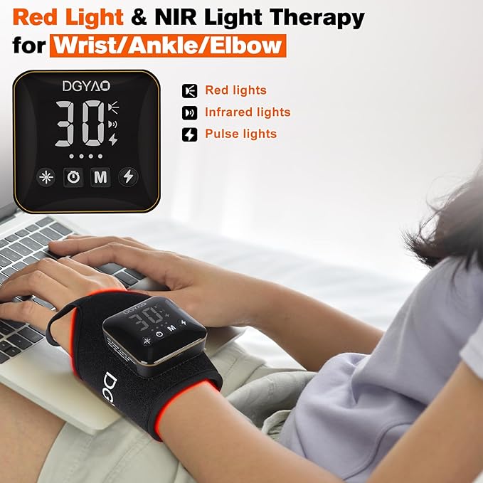 TUOB Red Light Therapy for Ankle Pain Relief, 660nm & 850nm Near Infrared Light Therapy Wrap for Ankle, Elbow, Wrist Joint Pain Relief and Muscle Relax