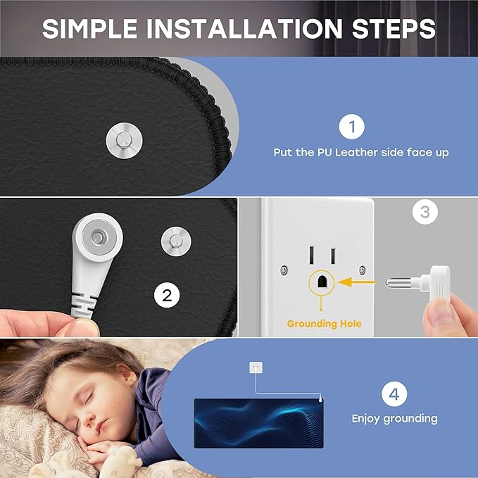 Grounding Mat, Grounding Pad with Conductivity Test Pen & 15ft Grounding Cord, Indoor Grounding mat,Grounding Mats for Pain Relief, Relaxation & Stress Relief (24.1x16in)