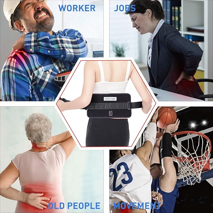 Eicolorte Wearable Red & Infrared Light Therapy Belt with Timer for Body Pain and Muscle Relaxation on Back, Shoulder, and Waist