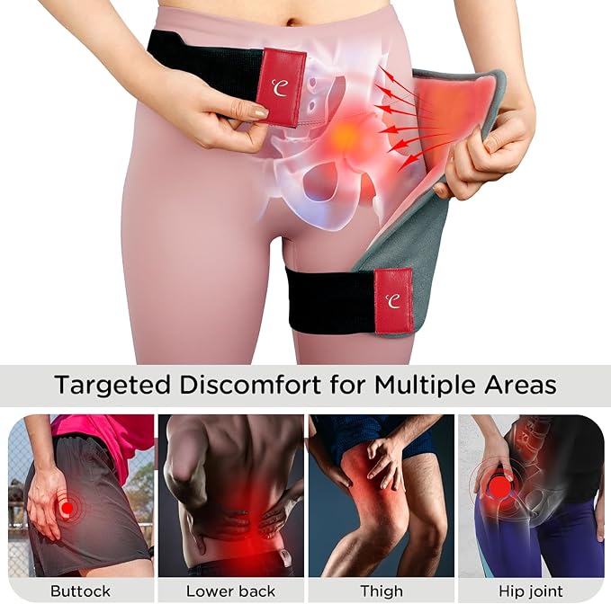 Comfytemp Hip Heating Pad, HSA Store Eligible Items，Birthday Christmas Gift for Mom Women Wife Men Dad, FSA Eligible Hip Brace for Lower Back Thigh Buttock Electric HSA Heat Pad Hot Relax (L/XL)
