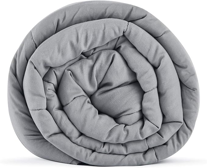 RelaxBlanket Weighted Blanket | 60''x80'',10lbs | for Individual Between 90-140 lbs | Premium Cotton Material with Glass Beads | Light Grey