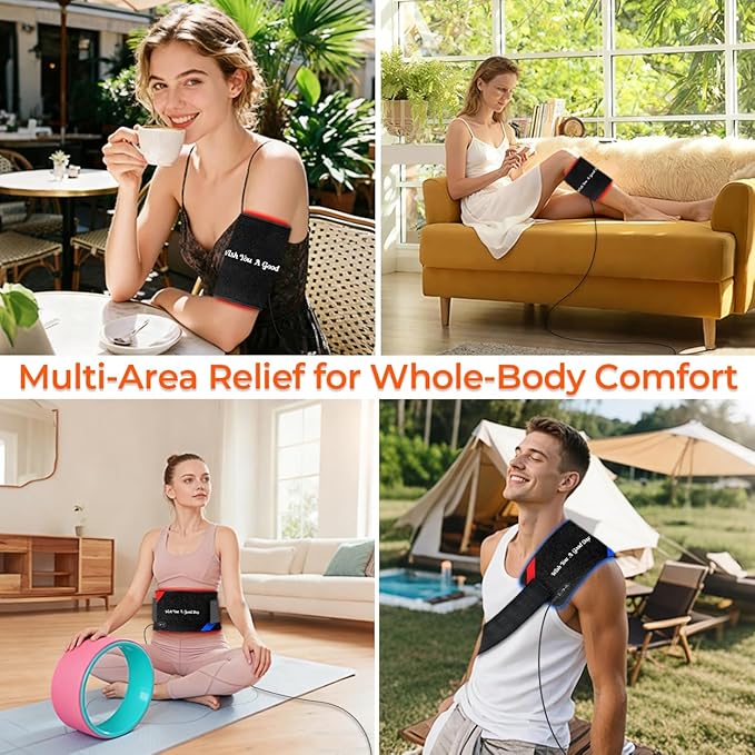Red Light Therapy for Body – 90 LEDs Triple Wavelength (660/850/460nm), 13"x7.3" Wearable Infrared Light Therapy Pad for Pain Relief, Muscle Recovery & Skin Care – 27 Customizable Options