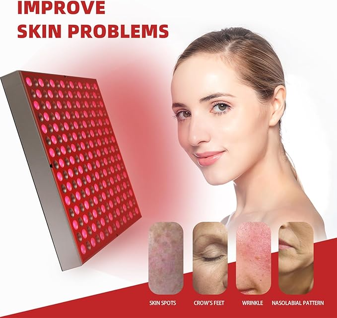 Red-Light-Therapy-Device - 45W LED Panel Deep 660nm and Near-Infrared 850nm LED Light Combo for Skin Beauty,Pain Relief of Muscles and Joints