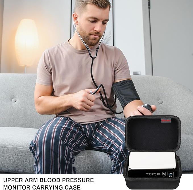Elonbo Carrying Case for OMRON Evolv Bluetooth Wireless Upper Arm Blood Pressure Monitor, for OMRON Evolv BP7000 Portable One-Piece BP Monitor Storage Holder, Black