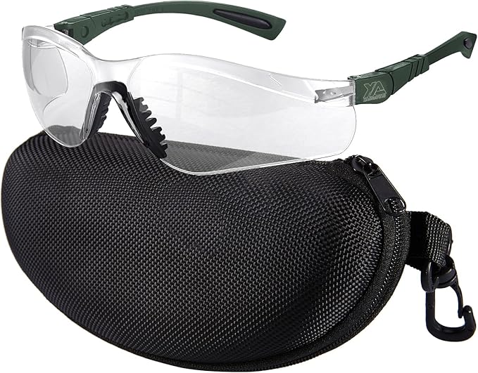 xaegistac Shooting Glasses Anti-fog Shooting Range Eye Protection, Adjustable Safety Glasses with Zipper Hard Case