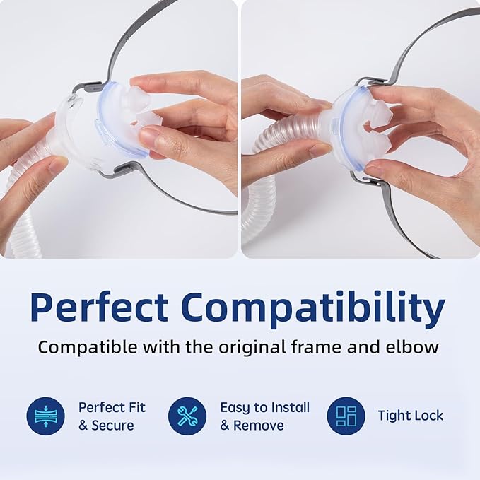 3 Packs Replacement Nasal Pillow Cushion for ResMed AirFit P10, Compatible with Original Airfit P10 Frame, Replacement Silicone CPAP Supplies, Reliable Seal & Lighter Weight, Medium