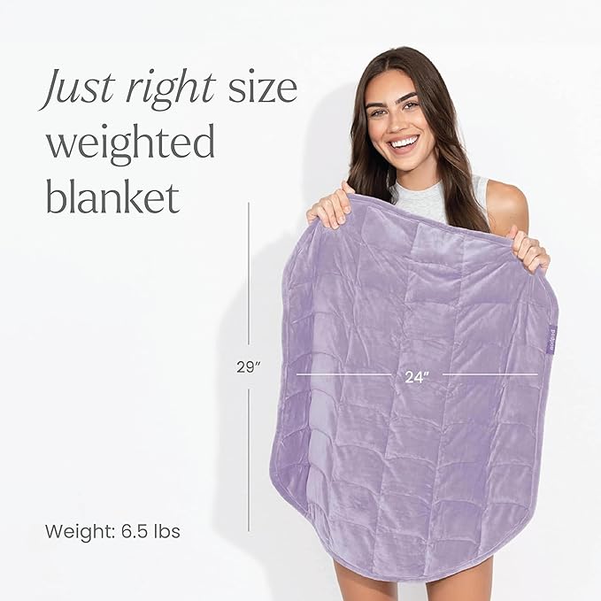 nodpod Body 6.5lb Patented Compact Weighted Blanket I Perfect for Relaxation, Sleeping & Travel l I Glass Bead Filled, Machine Washable (29" x 24") - Wisteria