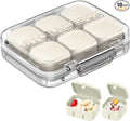 Pill Organizer SOFISO 4/6 Grid Free Assembly Travel Medicine Organizer 10 Day Pill Organizer Portable Pill Box Waterproof Pill Case Daily Medication Carry Case for Vitamins, Fish Oils, Supplements