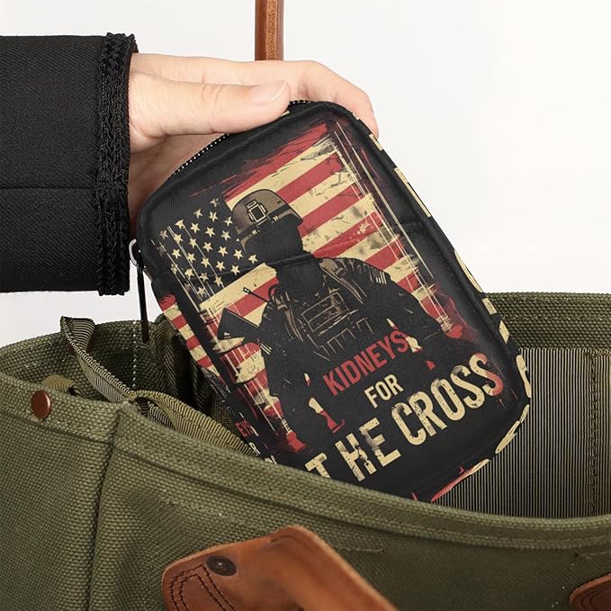 American Flag Army Travel Pill Organizer Box Weekly Portable Pill Case Daily Pills 7 Day Small Birth Control Pills Container Removable Compartments for Medicine Vitamins Fish Oil