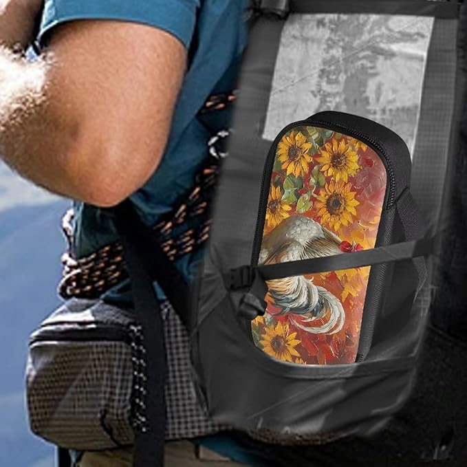 Rooster Sunflower Diabetic Insulated Organizer for Diabetic Testing Kit Large Capacity Insulin Medication Storage Bag for Insulin Pens Glucose Meters Test Strips Medication