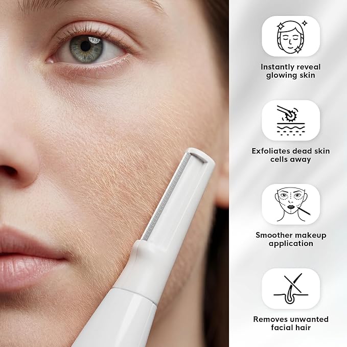 Sonic Dermaplane Razor for Women Face,Women’S Facial Exfoliation & Peach Fuzz Hair Removal System,Anti-Aging–3 Speeds–8 Dermaplaning Blades–Rechargeable,Sonic Dermaplaning Tool