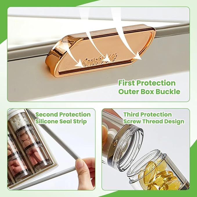 Toplive 3 Times a Day Pill Organizer 7 Day, Large Daily Pill Organizer, Weekly Medicine Vitamin Organizer Box, Fish Oil Supplement Storage Organizer, Separable Travel Pill Container, White