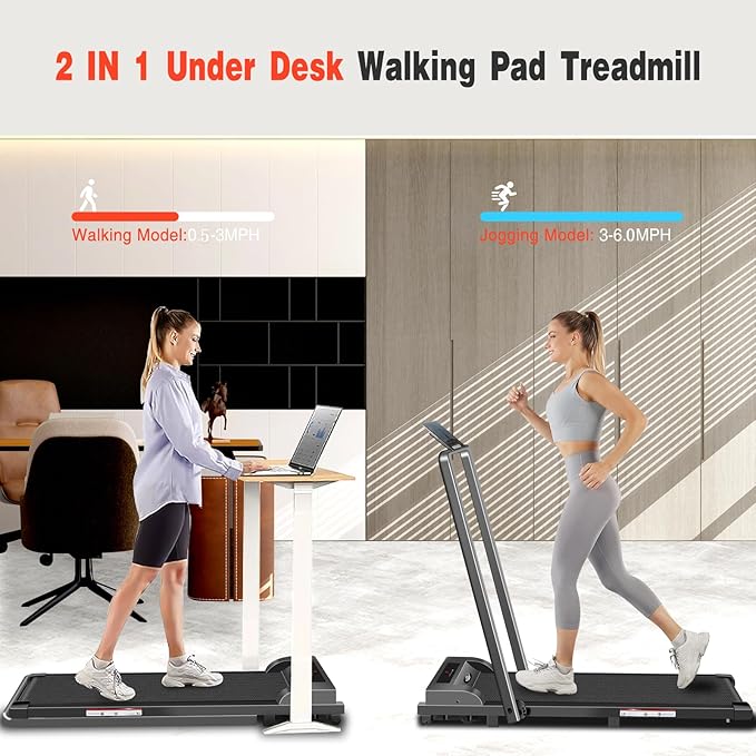 Walking Pad, 3.0HP Walking Pad Treadmill with Handle Bar, 3 in 1 Portable Under Desk Treadmills for Home,Foldable Treadmill for Small Space,Compact Home Treadmills with Remote Control,300LBS Capacity