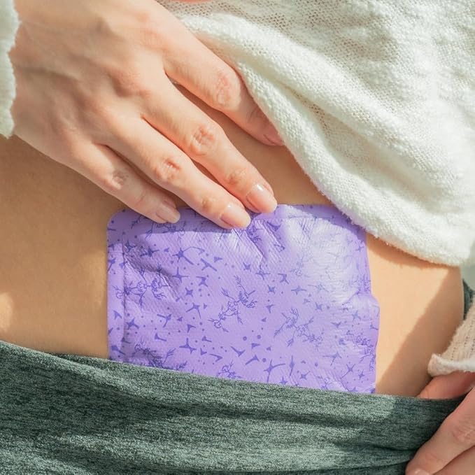 Period Cramp Relief Menstrual Patch – Heat Pads for Pain Relief & PMS | Portable Heating Pad | Emberly Self-Heating Patch for Women, Back Pain & Muscle Comfort | Adhesive, Travel-Friendly Long-Lasting