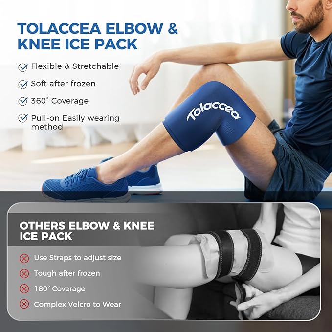 Tolaccea Hot & Cold Therapy Flexible Ice Packs (Blue, X-Large)