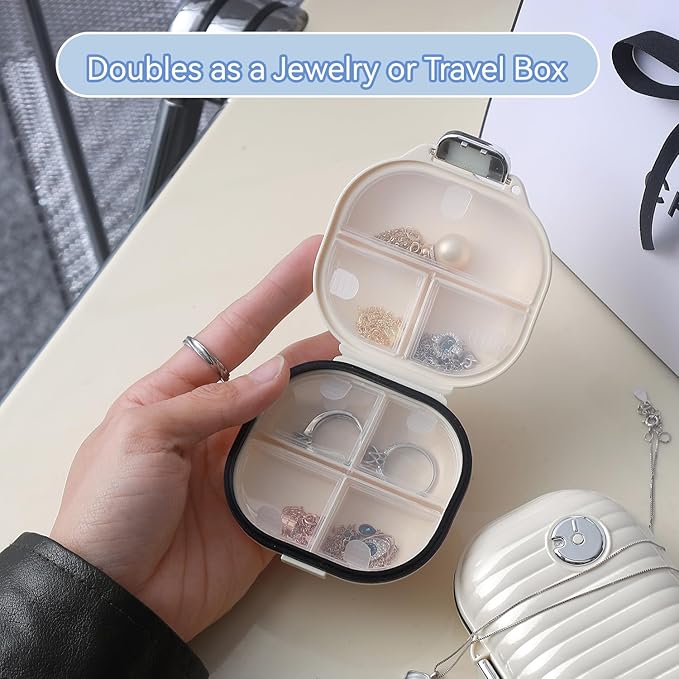 Weekly Pill Organizer – Waterproof Travel Pill Case with 7 Compartments, Compact Moisture-Proof Supplement Storage Box, Lightweight Portable Container for Daily Use & Travel
