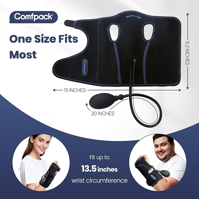 Ice Pack Wrap With Compression for Carpal Tunnel Relief, Wrist Brace Support Gel Hot Cold Therapy for Tendonitis, Mommy Wrist, Swelling, Surgery, Inflammation