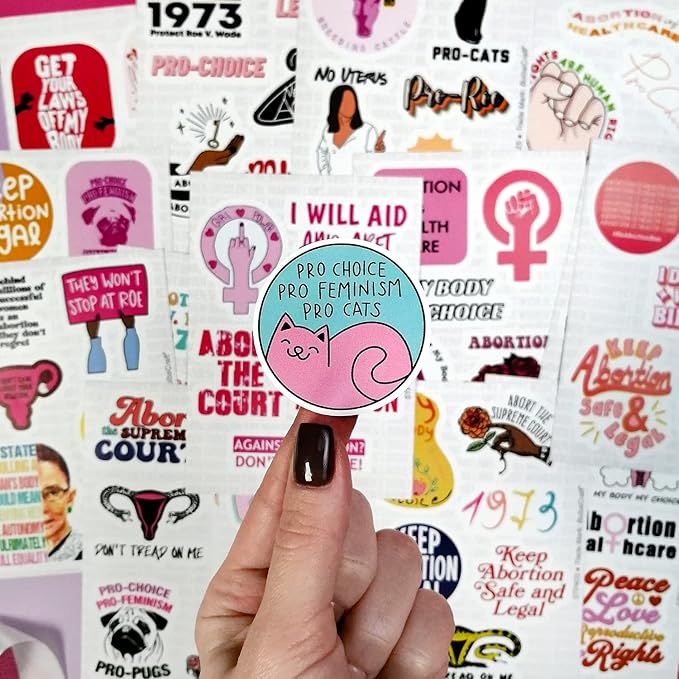 BulbaCraft 100Pcs Pro Choice Stickers, Pro Abortion Stickers, Reproductive Rights Laptop Decals, Feminist Gifts Women, Gifts for Women & Men