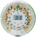 JULOS Locked Automatic Pill Dispenser with Sound & Light Alerts for Elderly, 28-Day Electronic Medication Organizer, up to 6 Alarms/Day, 6 Dosage Rings, Pill Dispenser for Vitamins & More, Clear Lid