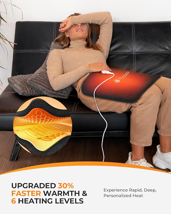 CooCoCo Hip Heating Pad for Sciatica Pain Relief, FSA Eligible Heated Hip Brace for Hip Pain Relief, HSA Lower Back/Thigh/Buttock/Leg Electric Heat Pad, Use for Home Office